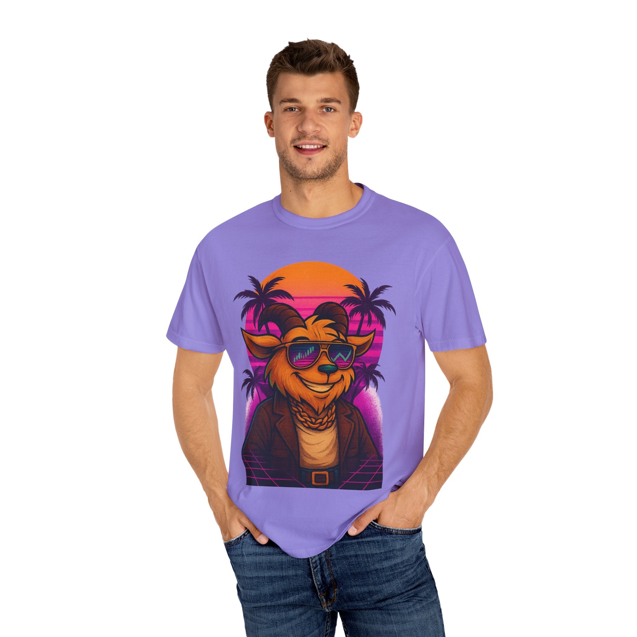 LIMITED EDITION GARMENT-DYED MALE PURPLE T-SHIRT
