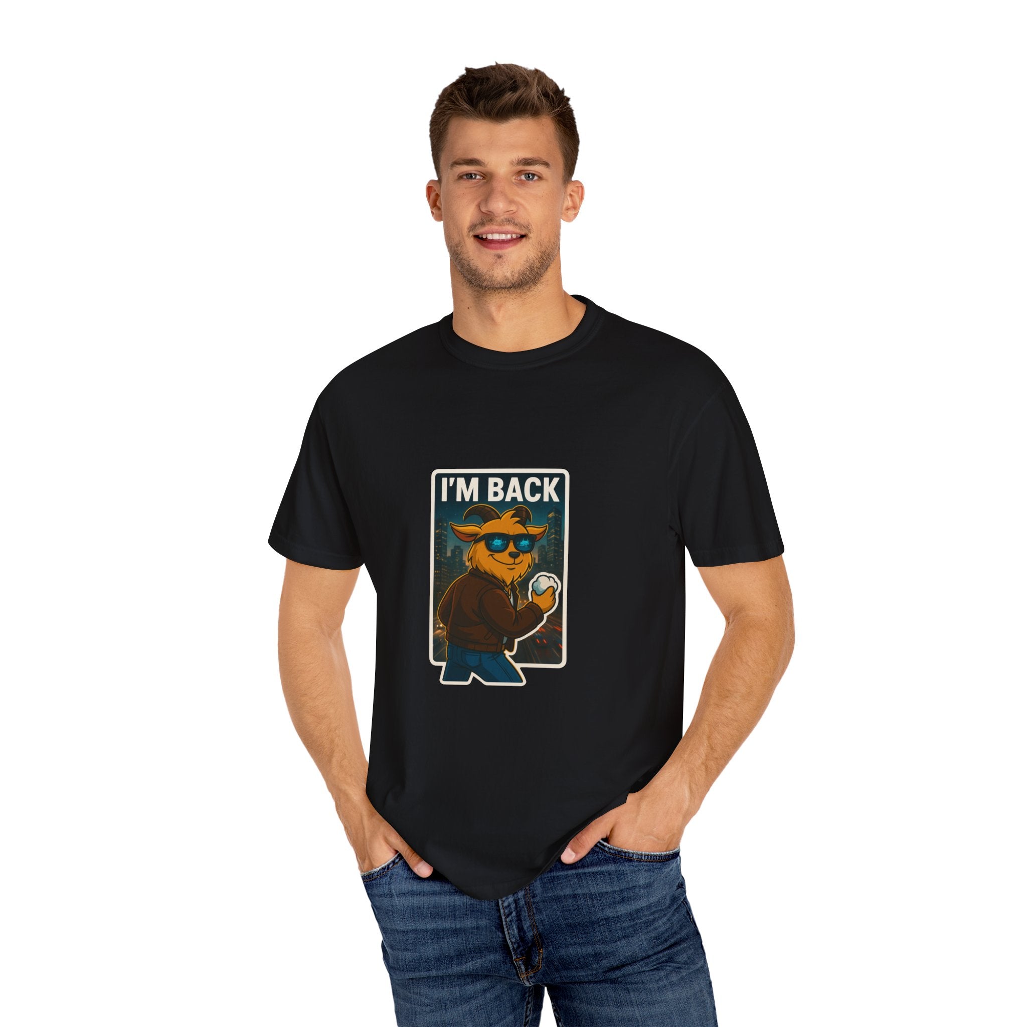 LIMITED EDITION GARMENT-DYED MALE BLACK T-SHIRT