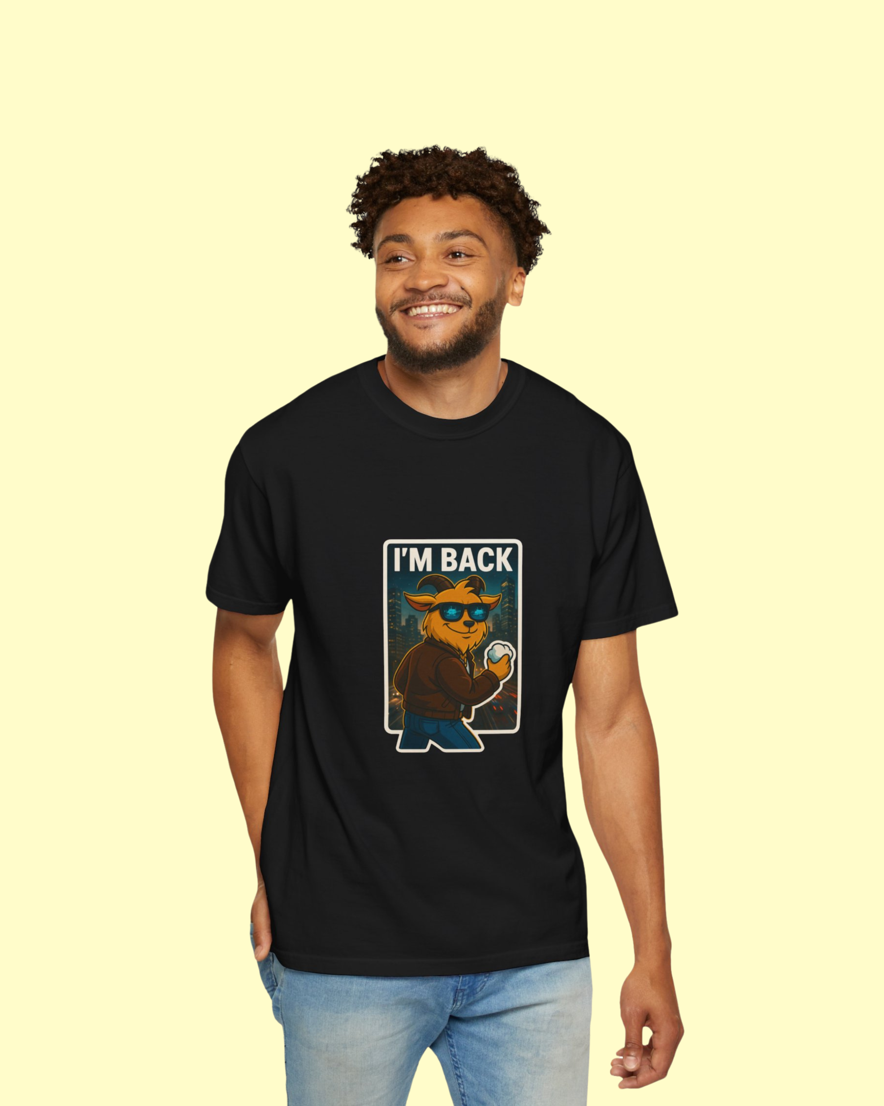 LIMITED EDITION GARMENT-DYED MALE BLACK T-SHIRT