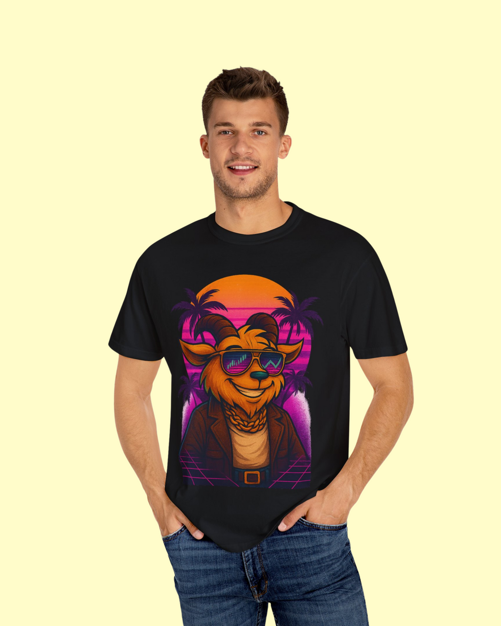 LIMITED EDITION GARMENT-DYED MALE PURPLE T-SHIRT